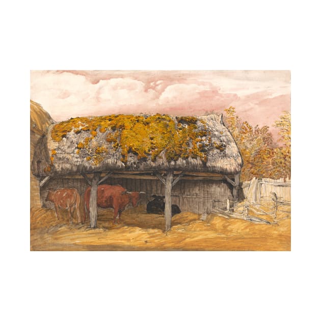 A Cow Lodge with a Mossy Roof by Samuel Palmer by Classic Art Stall