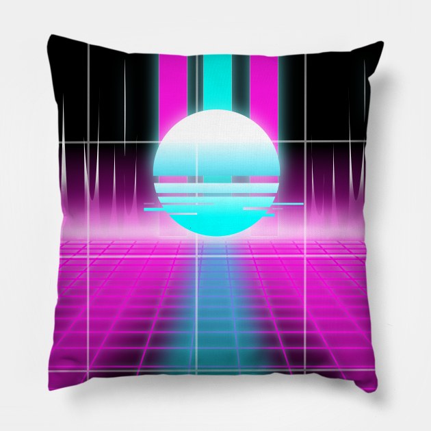 vaporwave retro l vaporwave aesthetic Pillow by Bossin