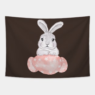 Bunny Eggs Pink Watercolor Tapestry