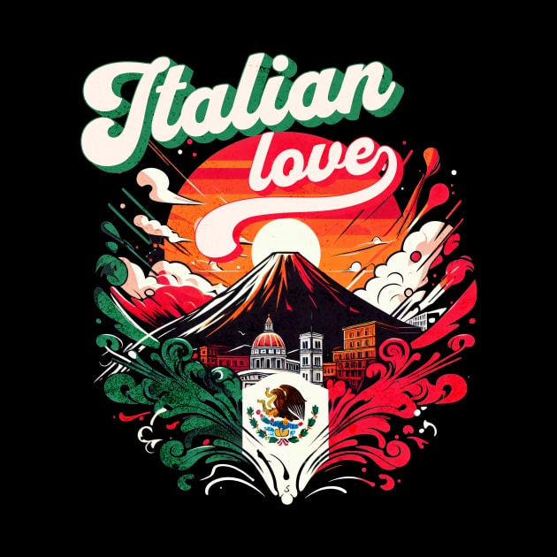 Italian Love Vesuvius Vulcano Design by Miami Neon Designs