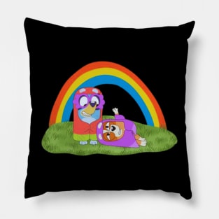 rainbow bluey Pillow