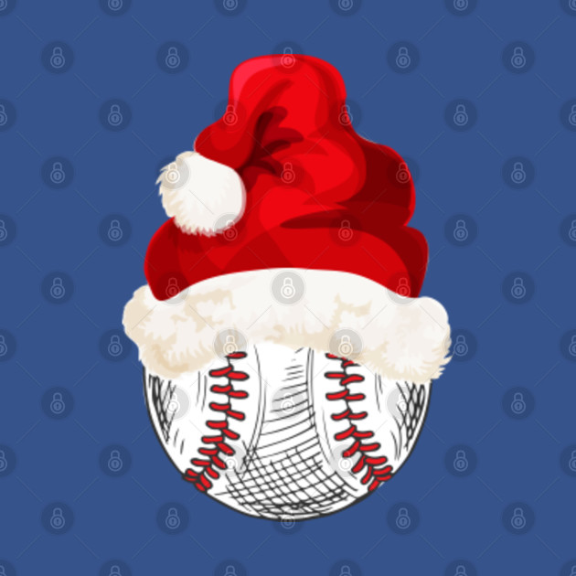 Disover Christmas Baseball Ball Santa Hat Xmas Boys Catcher Pitcher - Christmas Baseball - T-Shirt