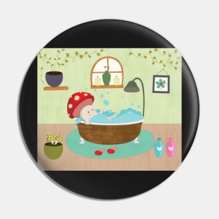 Mushroom Taking Bath Pin