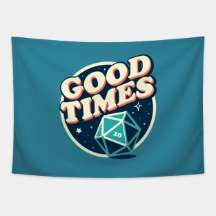 Retro Good Times D20 Dice Tabletop RPG Tapestry