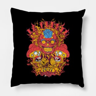 three scary skulls Pillow