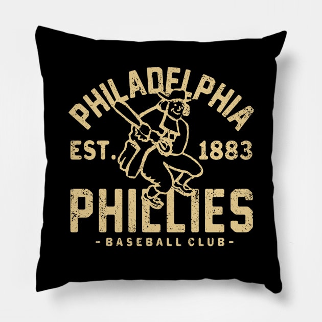 Philadelphia Phillies Retro 3 by Buck Tee Pillow by Buck Tee