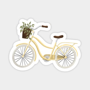 Yellow Cruiser Bike Magnet