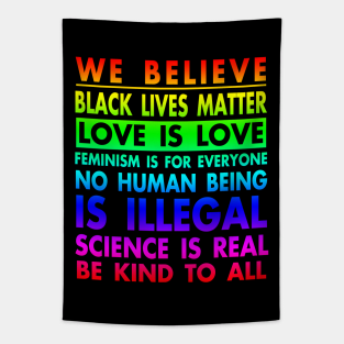 Black Lives Love Is Love Science LGBT Pride Kindness Tapestry