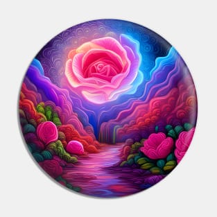 Neon Rose Garden Pin