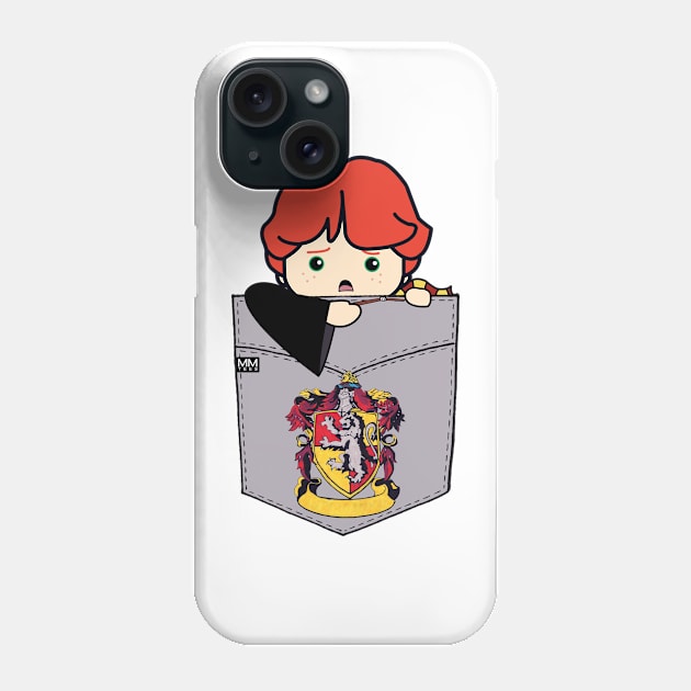 Scared Boy Red Head POUCHIE SHIRT - In Pocket Phone Case by MMTees