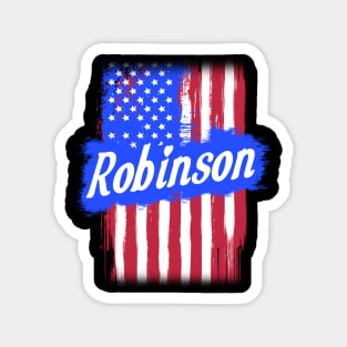 American Flag Robinson Family Gift For Men Women, Surname Last Name Magnet