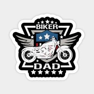 Biker Dad Wings Motorcycle Magnet