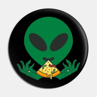 Alien Pizza Eating Pin