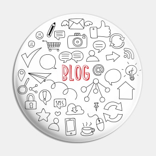 Blogger gift, blog icons Pin