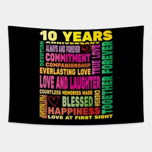 10 Years Anniversary of Love Happy Marriage Couple Lovers Tapestry