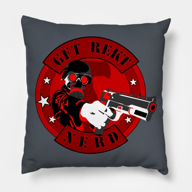 GET REKT NERD2 Pillow by Siloz