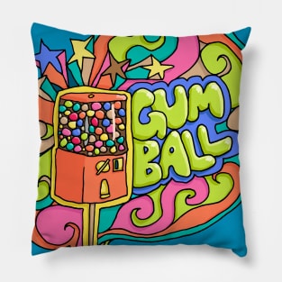 Vintage, Retro Style Gumball Machine Pillow