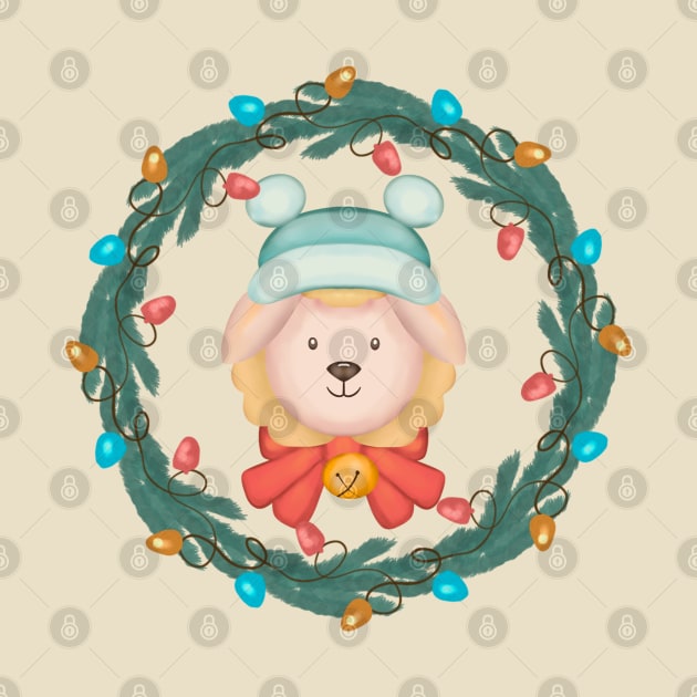 Cute Sheep Christmas Wreath by i am Cuta