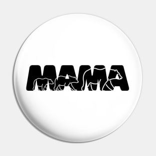 Mama Bear T-shirt Black Pin