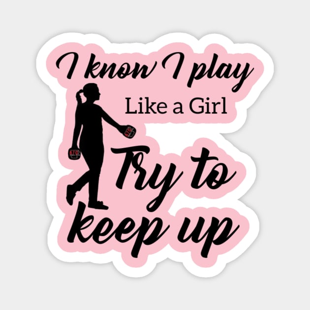 870 Play like a Girl Front Only Magnet by 870 Cornhole Nation