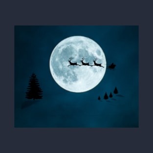 Santas Sleigh in the Moon T-Shirt