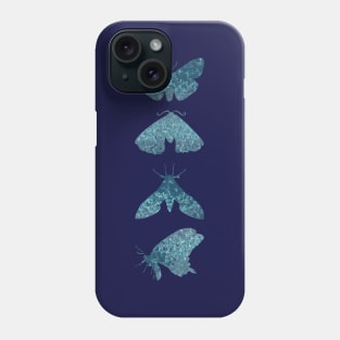 Indigo Watercolor Moths Phone Case