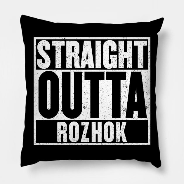 Straight Outta Rozhok T-Shirt Pillow by mangobanana