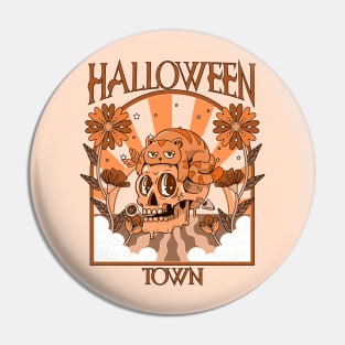 scary, watercolor, ghost, haunting, haunted houses, creepy, vintage Pin