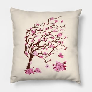 Japanese cherry tree with flowers Pillow