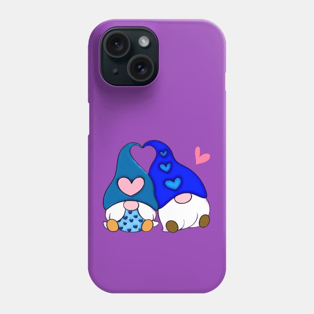 Gnome Love Blue Phone Case by AlondraHanley