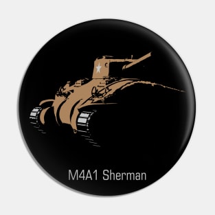 Silhouette of the US M4A1 Sherman tank Pin