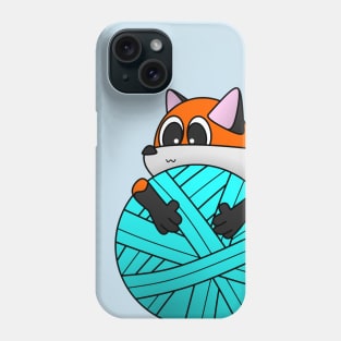a tiny fox with yarn Phone Case