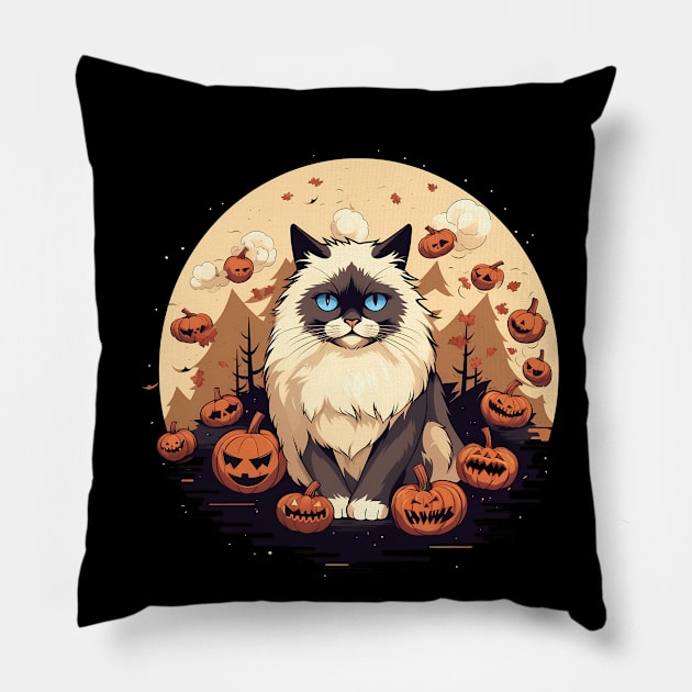 Ragdoll Cat Halloween, Cat Lover Pillow by dukito