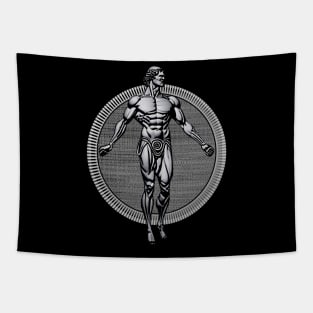 Vitruvian Man Inspired Pose - Greek Statue Style Tapestry