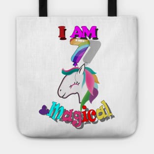 unicorn 7th birthday: I am 7 and magical Tote