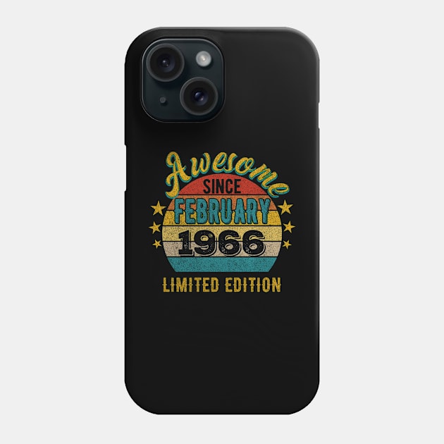 56 Year Old 56th Birthday Design for February 1966 born Limited Edition Legend BDay Gift Phone Case by mahmuq