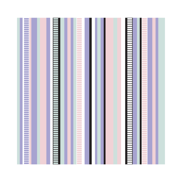 Serape Stripe in Pastels, Black, & White by Pamelandia