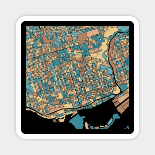 Toronto Map Pattern in Mid Century Pastel Magnet