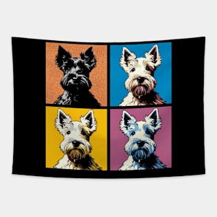 Pop Retro Scottish Terrier Art  - Cute Puppy Tapestry