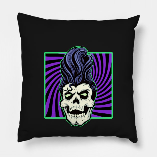 HorrorPunk Skull Pillow by RowdyPop