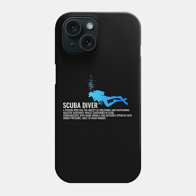 Scuba Diving - Scuba Diver Definition Phone Case by Kudostees