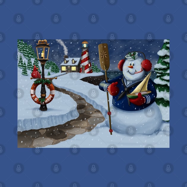 Navy Sailor Snowman by abbottcartoons