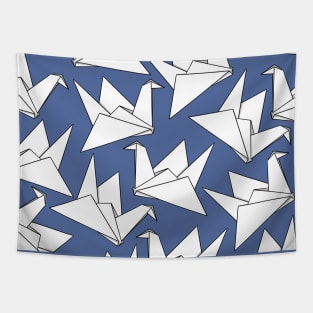 Origami Crane Blue Violet Tapestry