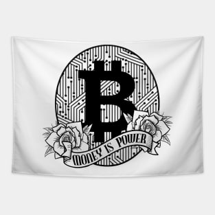 Bitcoin Money Is Power BTC Cryptocurrency Trading Tapestry