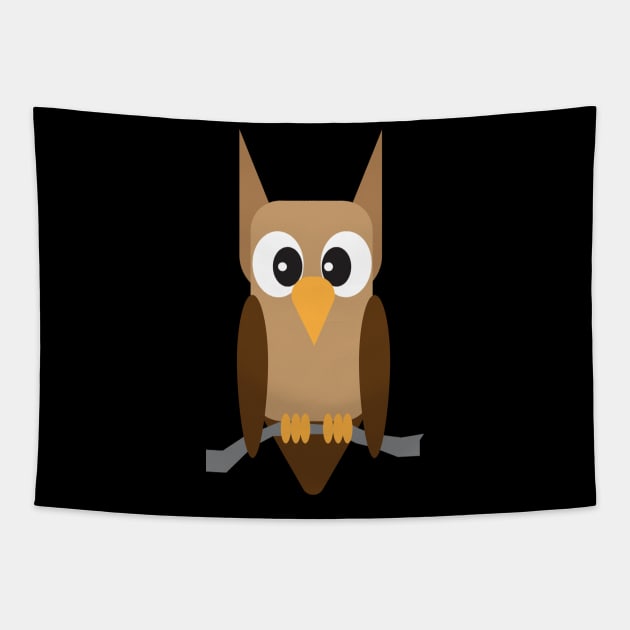 Little Brown Hoot Owl Tapestry by Turnersartandcrafts