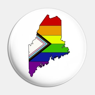 Progress pride flag - Maine Pin