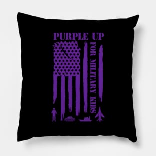 Purple Up For Military Children Flag Pillow