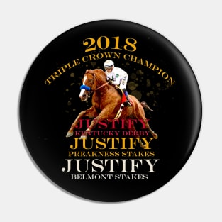 2018 Triple Crown Champion Justify Horse Racing Design Pin