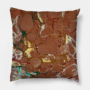 Classic Victorian Marbled Patterned Book Cover Design Pillow