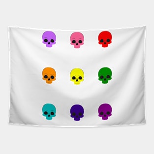 Mosaic of Rainbow skulls Tapestry